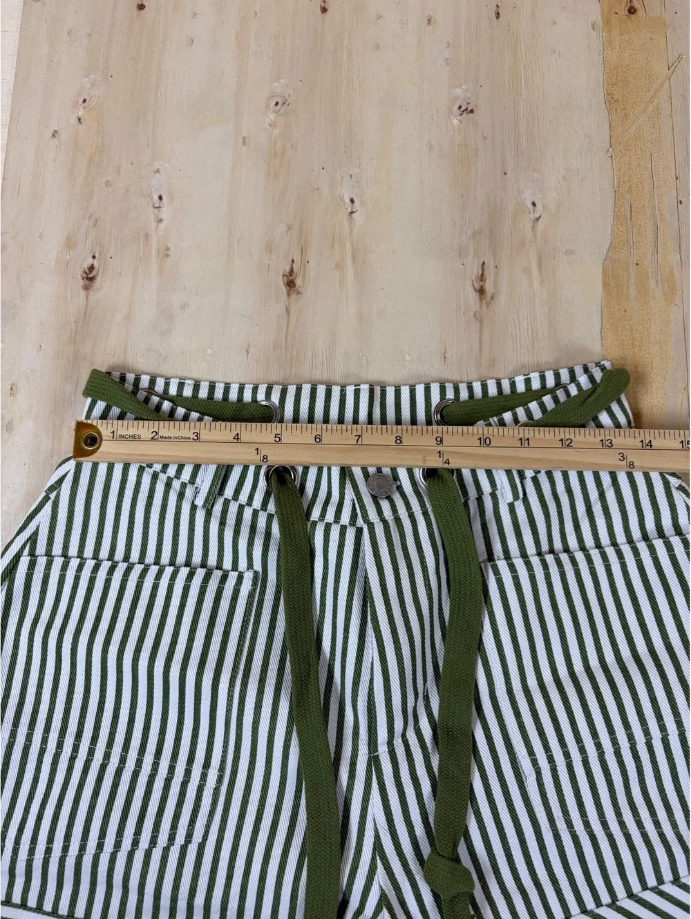 Striped Utility Cargo Lounge Pants Green Hickory Stripe Contrast Pocket S